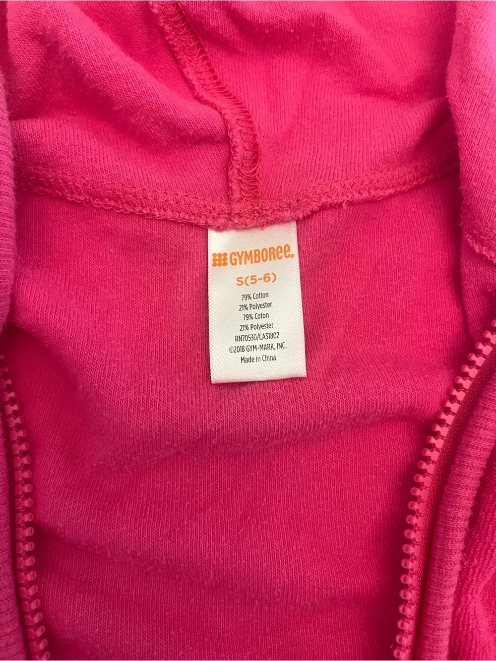 Gymboree Bright Pink Hooded Zip Coverup Dress Size 5-6